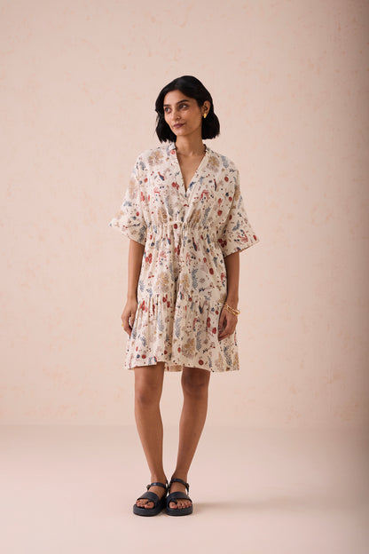 forest blooms shirt dress Forest Green Floral Print Cotton Maxi Dress - Shirt Dresses