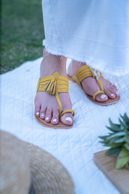 Haldi Mustard Yellow Kohlapuri Sandals