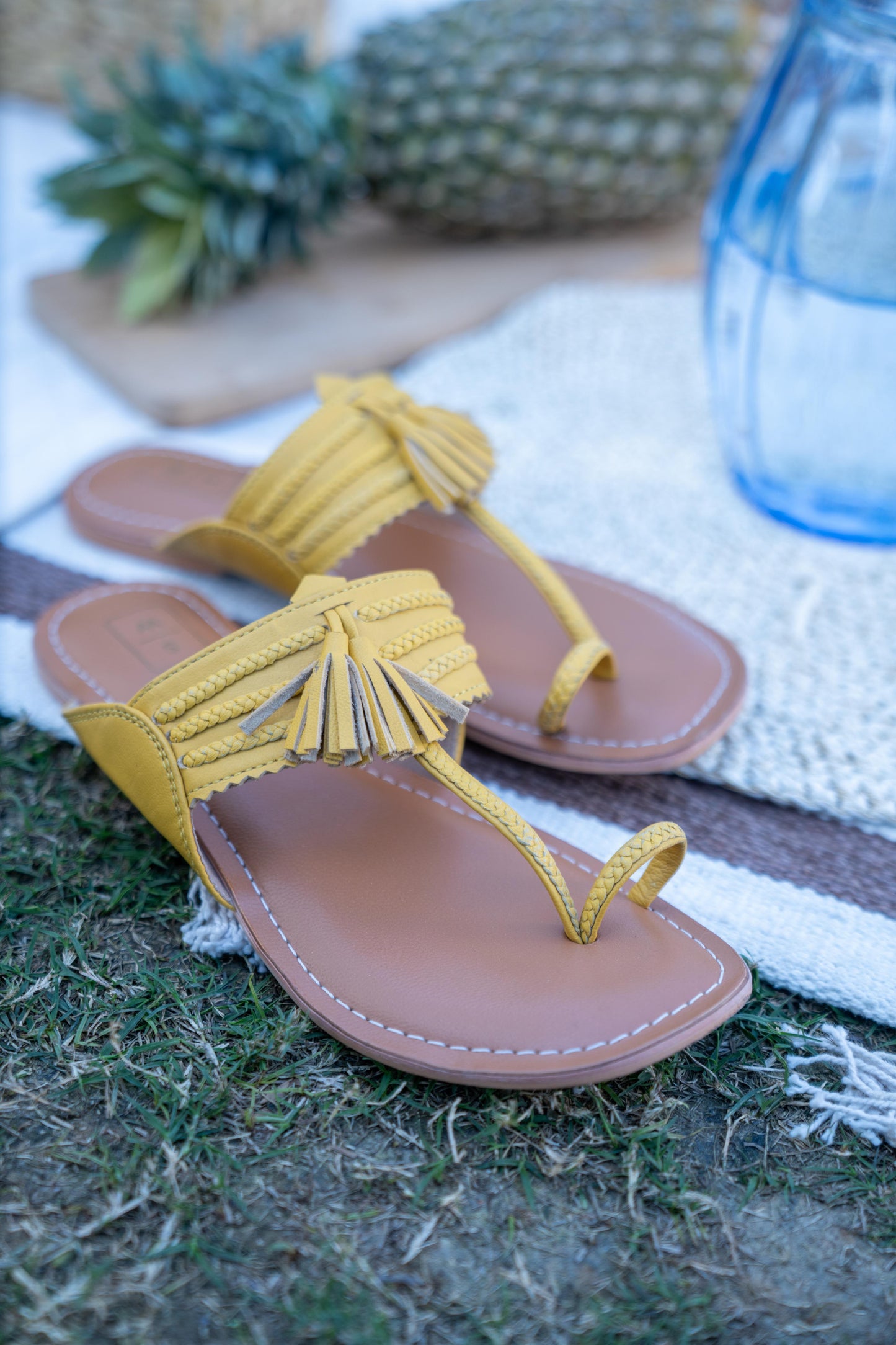 Haldi Mustard Yellow Kohlapuri Sandals