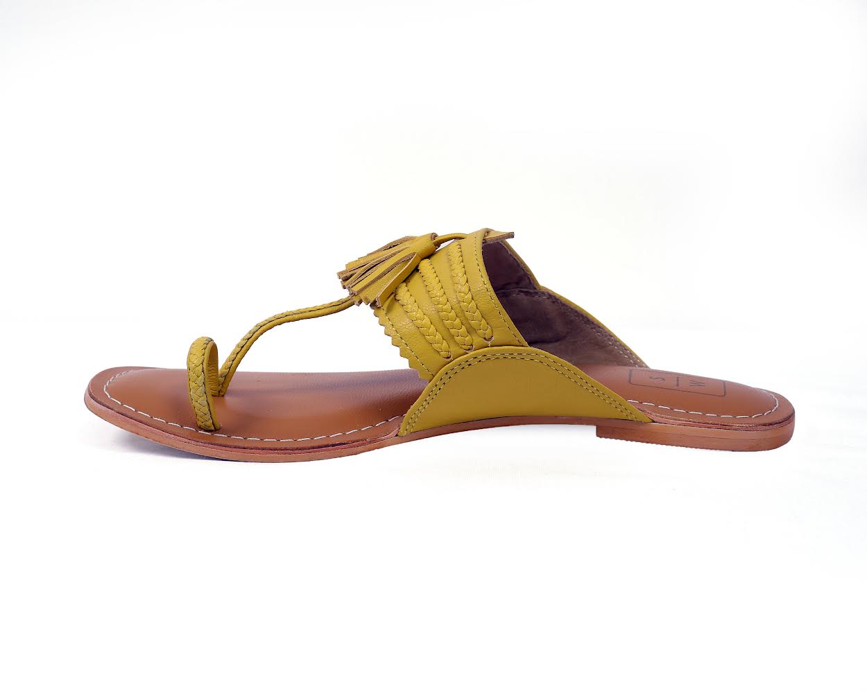 Haldi Mustard Yellow Kohlapuri Sandals