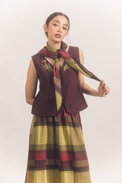 Edith Skirt Set (Wine)