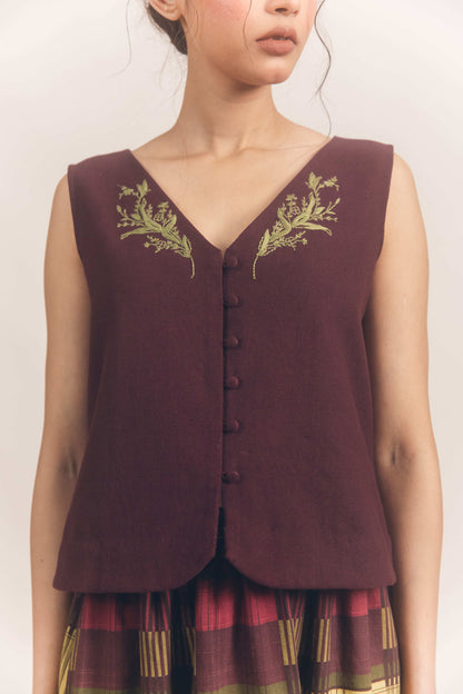 Edith Skirt Set (Wine)