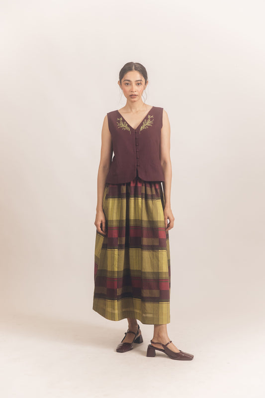 Edith Skirt Set (Wine)
