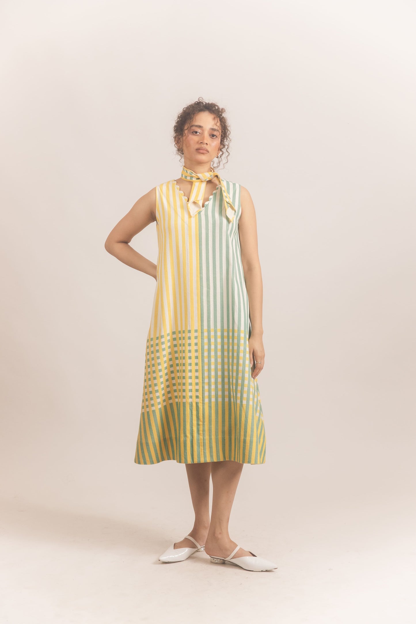 Scallop Dress Checkered