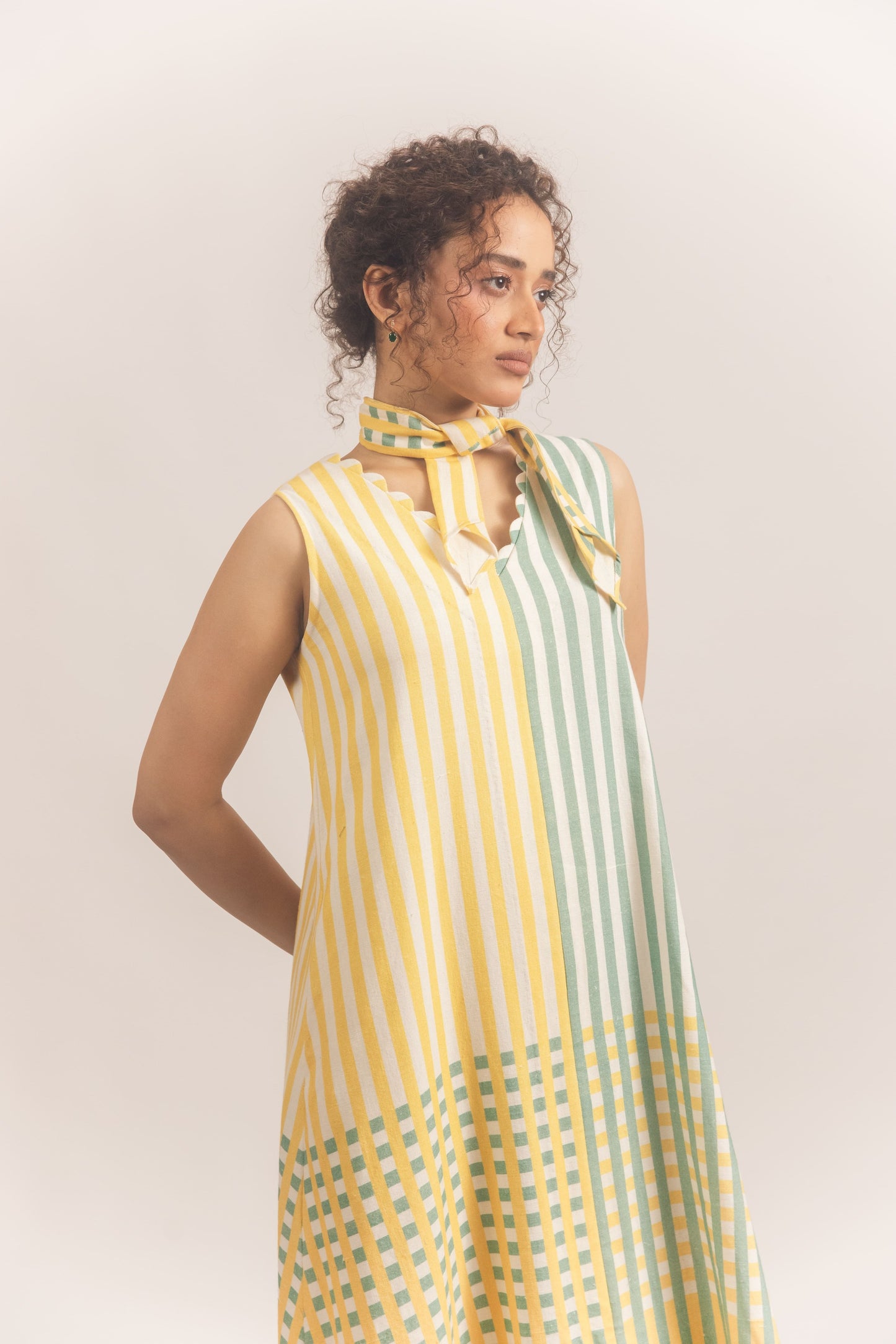 Scallop Dress Checkered