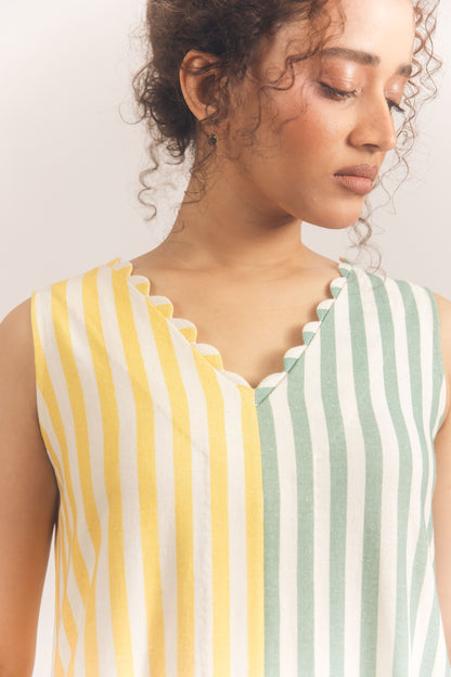 Scallop Dress Checkered