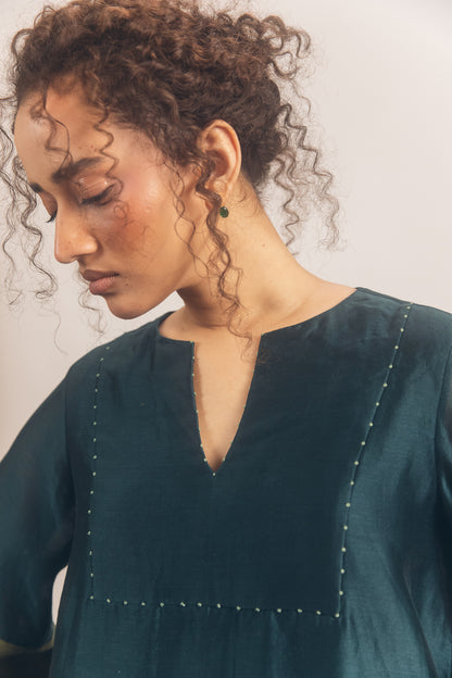 Block Skirt Set Blue