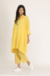 Kaftan Style Co-ord Set Of-3 (With Inner Slip) (Yellow)