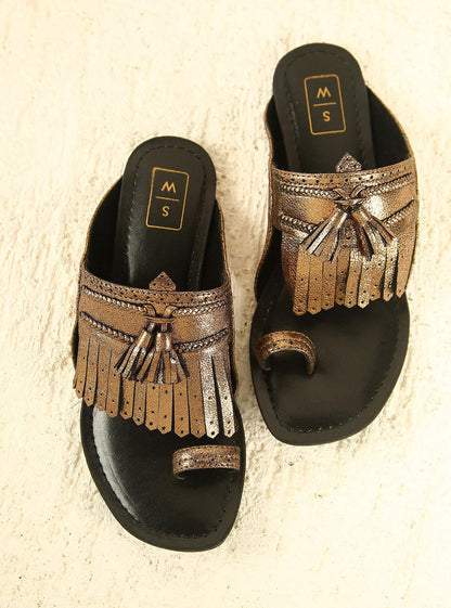 Lady Suzy Antique Gold Shimmer Sandals