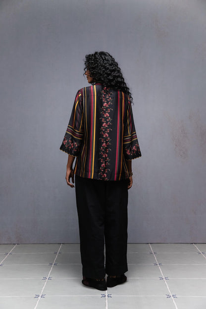 Raha Shirt In Black Stripes