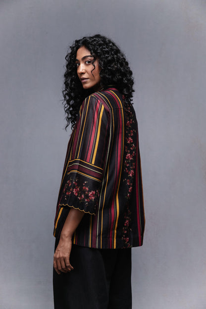 Raha Shirt In Black Stripes