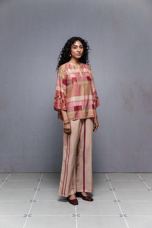 Beige Stripe Pants