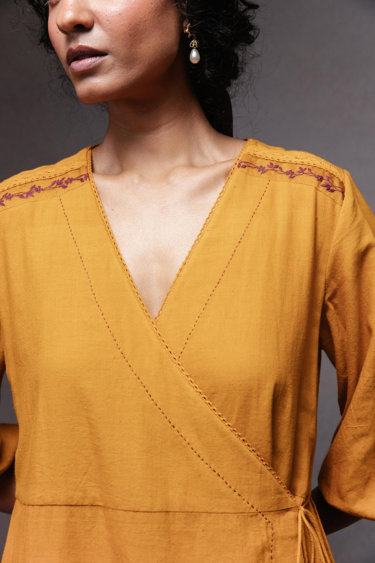 Jama Dress In Mustard