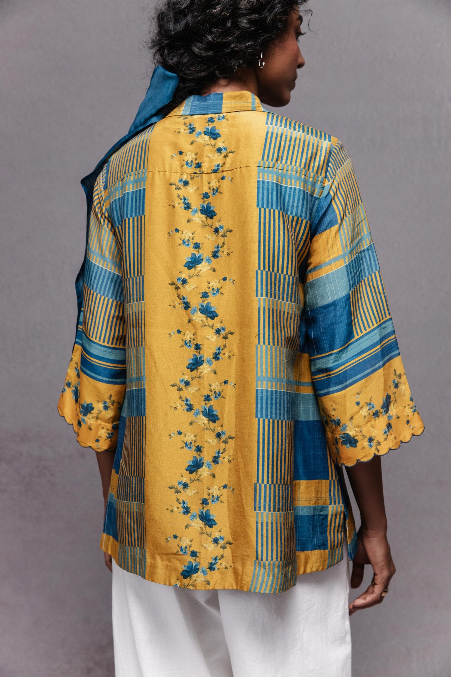 Raha Shirt In Blue Checks Set