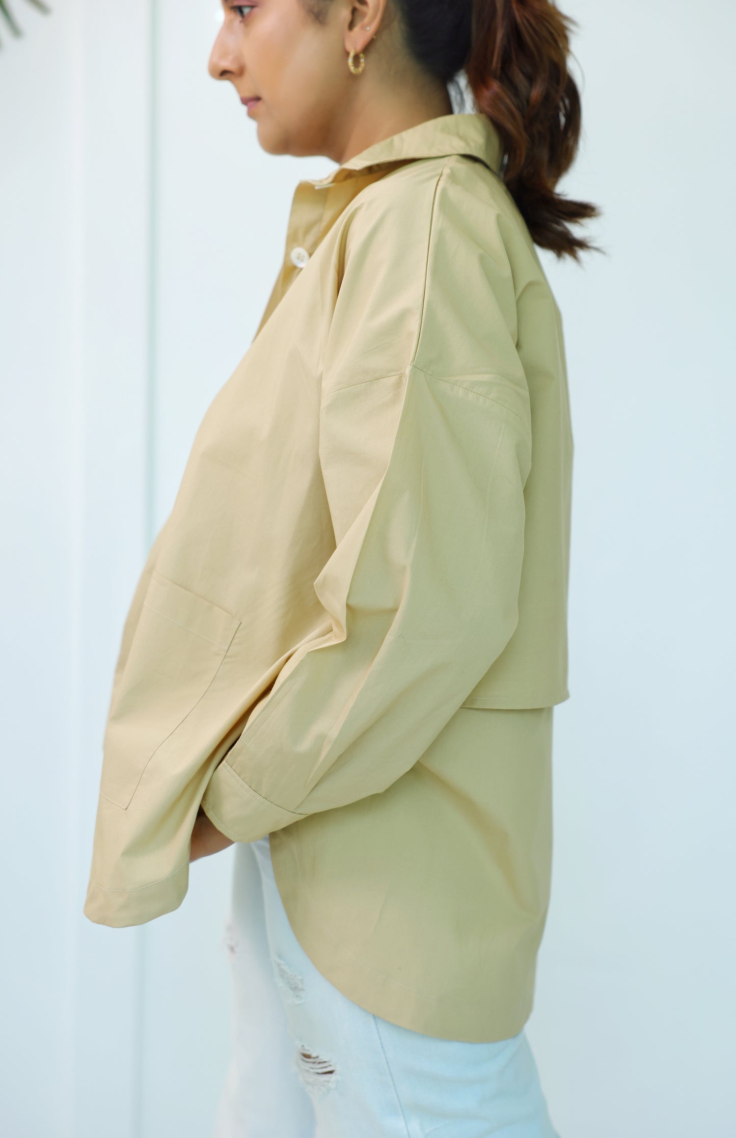 Jiyū Oversized Flap Shirt Beige