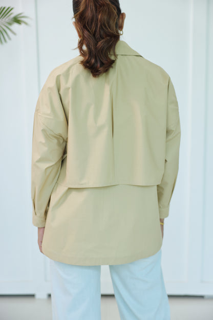 Jiyū Oversized Flap Shirt Beige