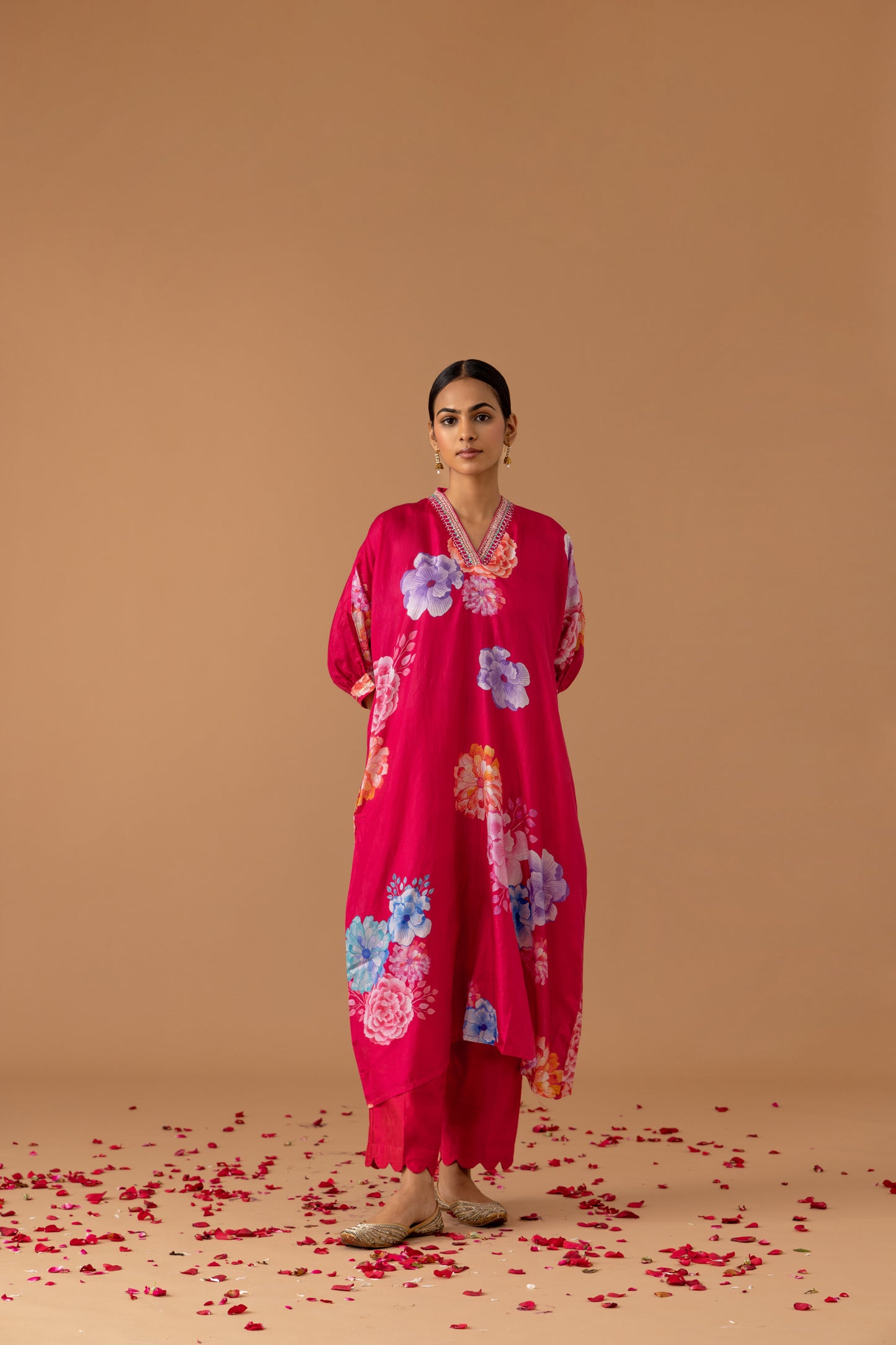 Cherry Silk Kaftan