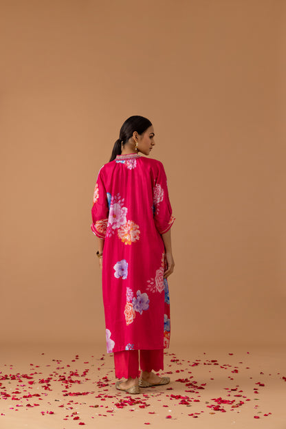 Cherry Silk Kaftan