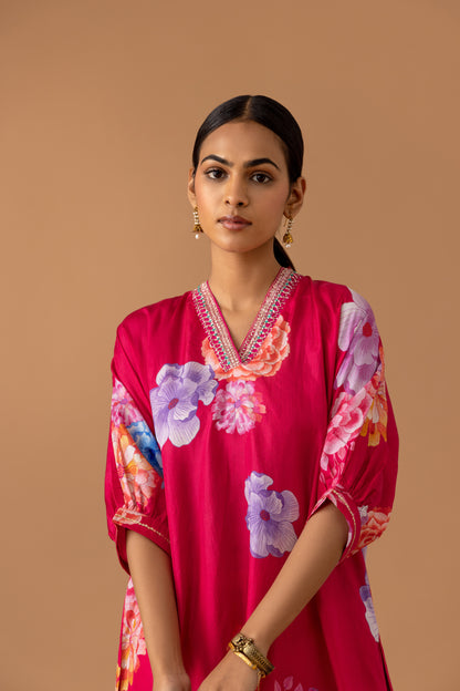 Cherry Silk Kaftan