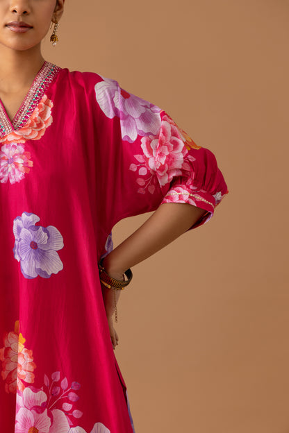 Cherry Silk Kaftan