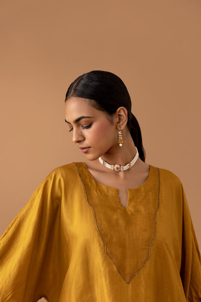 Ochre Silk Kaftan