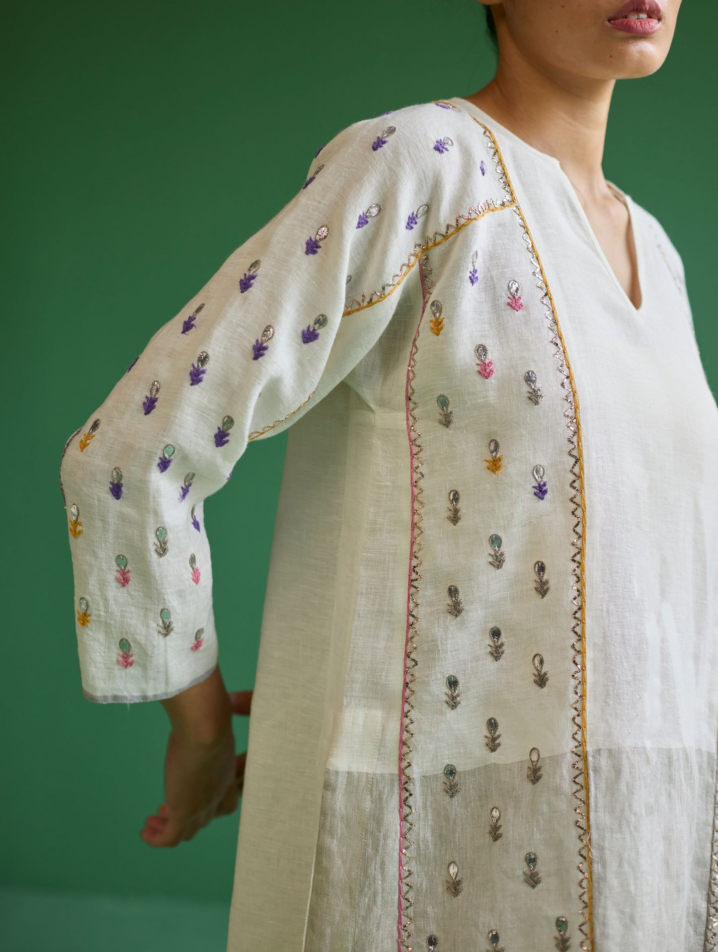 Ennya Hand-Embroidered Kurta Set - Ivory