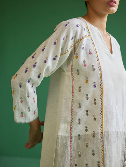 Ennya Hand-Embroidered Kurta Set - Ivory