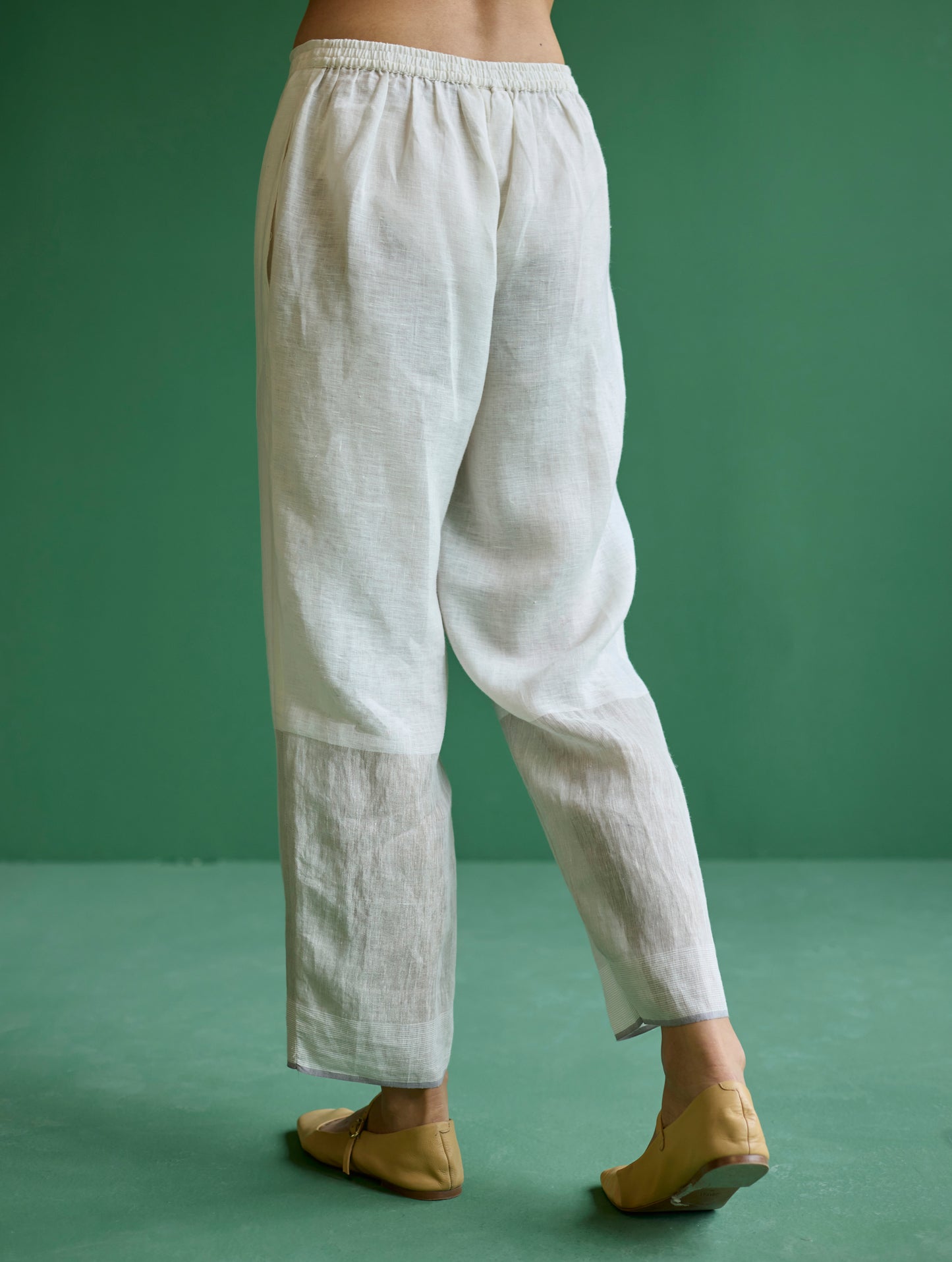 Ziza Metallic Linen Co-ord Set - Ivory