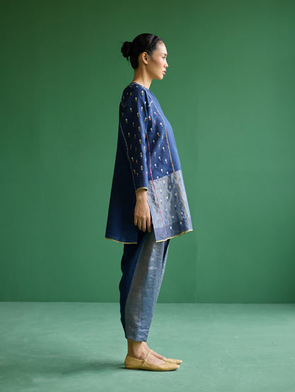 Ennya Hand-Embroidered Kurta Set - Navy