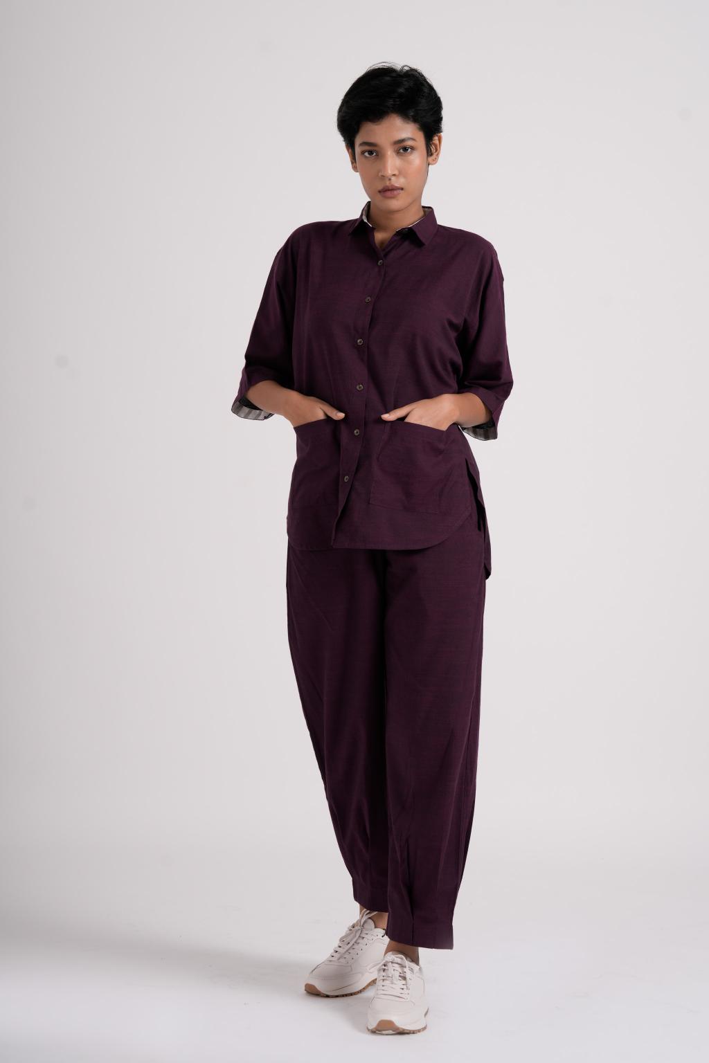 Lava Shirt & Blaze Pant Co-ord - Dark Purple