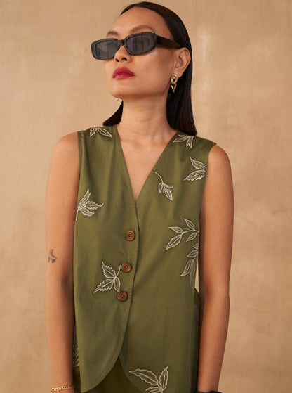 Leafy Beginnings Organic Cotton Waistcoat