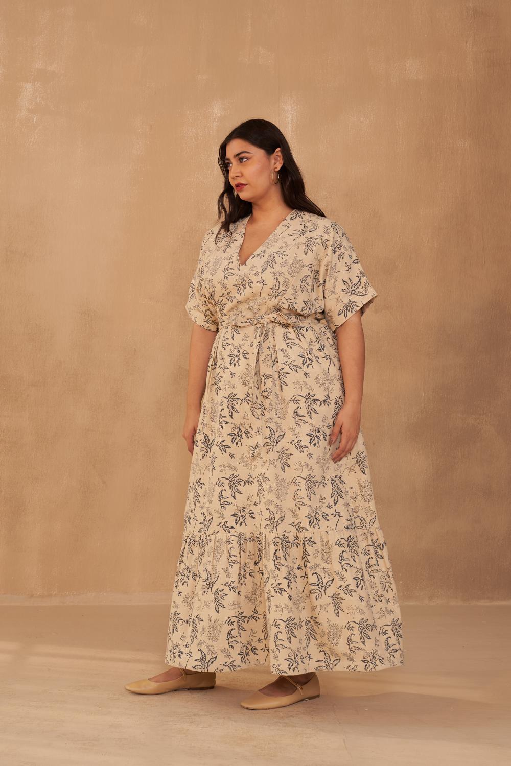 Leafy Bloom Kala Cotton Maxi Dress