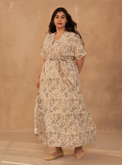 leafy maxi dress Leafy Front Tye Backless Maxi Dress