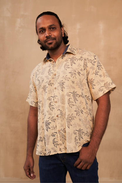 Leafy Palm Handwoven Organic Cotton Unisex Shirt