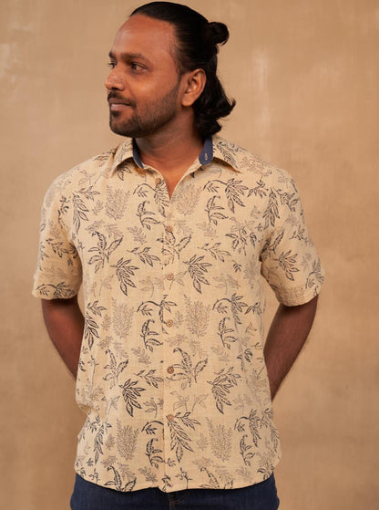 Leafy Palm Handwoven Organic Cotton Unisex Shirt