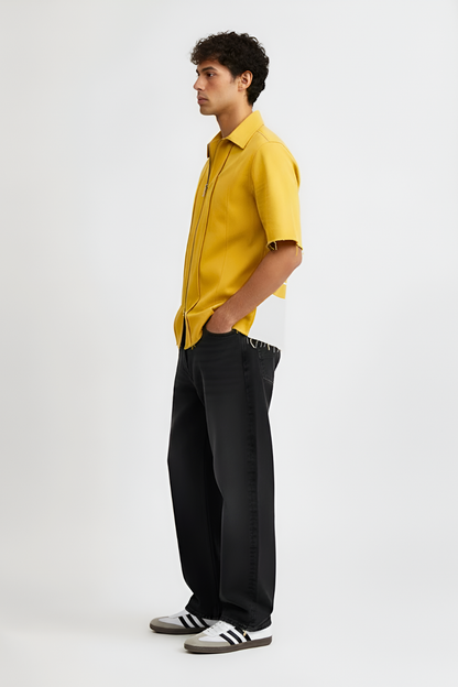 Mango Yellow-Ivory Pintuck Shirt