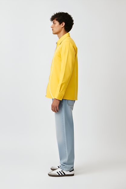 Ivory-Mango Yellow Zip Shirt