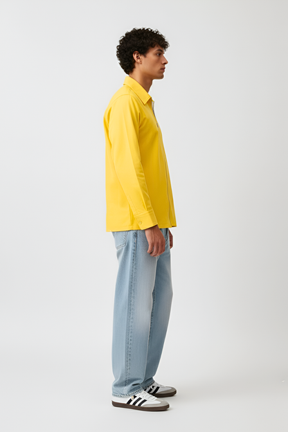 Ivory-Mango Yellow Zip Shirt