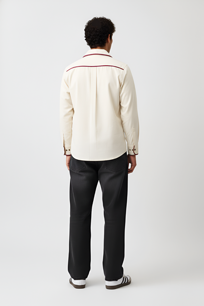 Ivory-Tuscan Red Flap Shirt