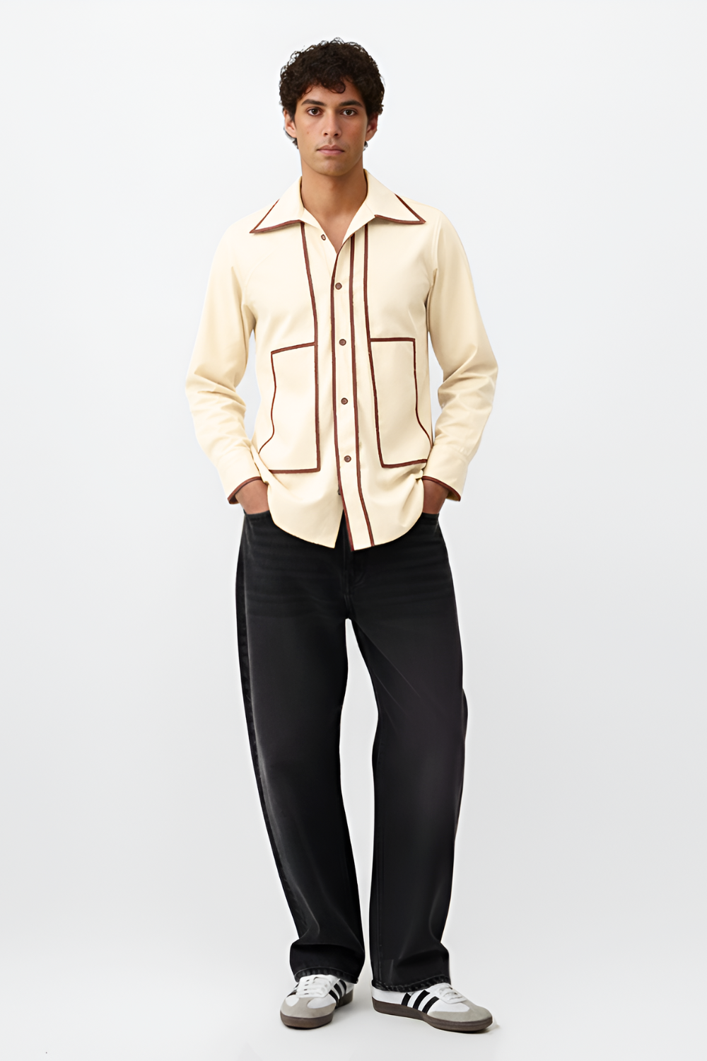 Ivory-Tuscan Red Flap Shirt