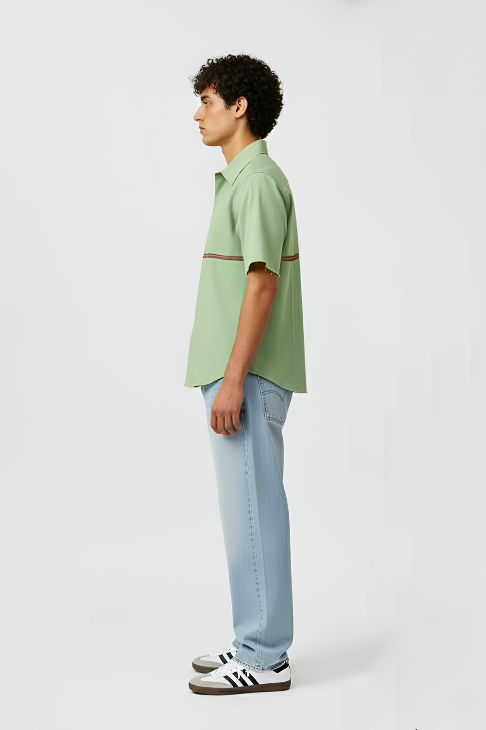 Asparagus Green-Tuscan Red Stripe Shirt