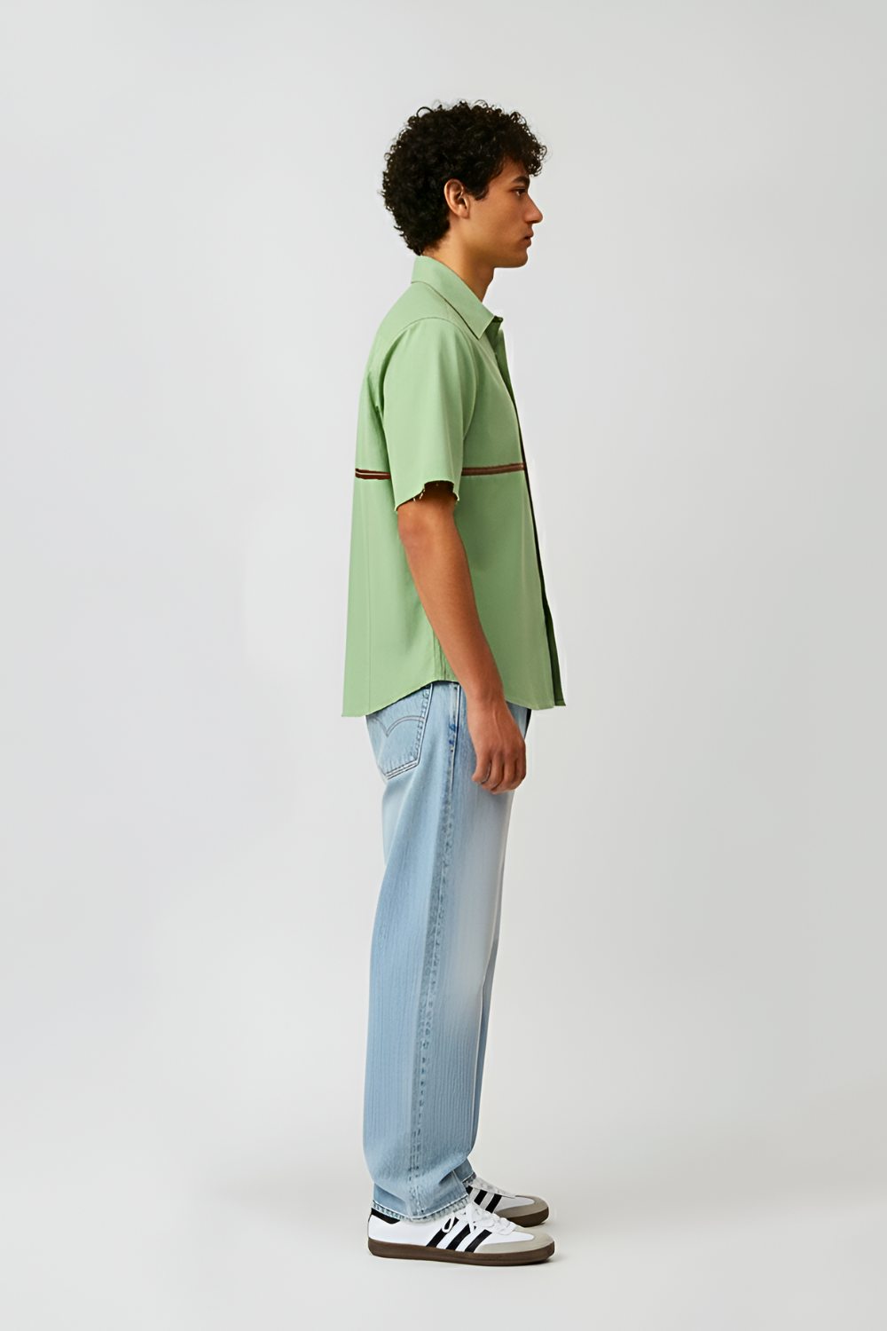 Asparagus Green-Tuscan Red Stripe Shirt