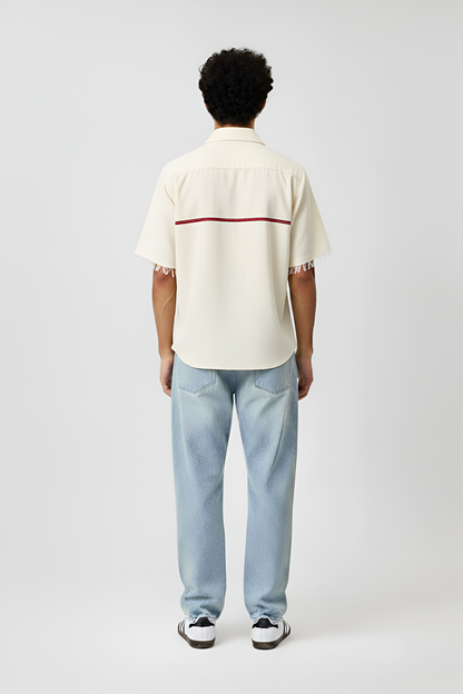 Ivory-Tuscan Red Stripe Shirt