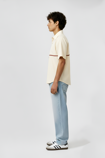 Ivory-Tuscan Red Stripe Shirt