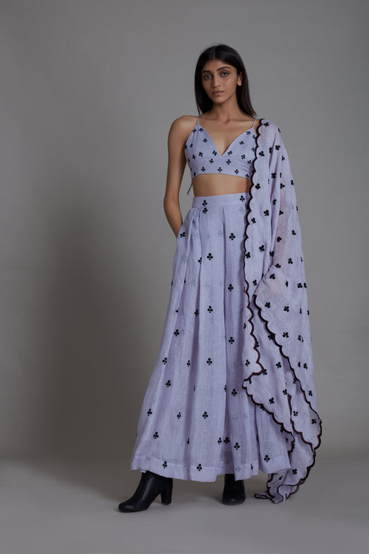 Club Counter Lehenga Set-Lavender (3 PCS)