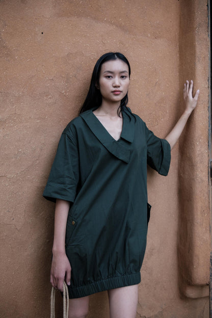 Sydney Shift Dress Forest Green