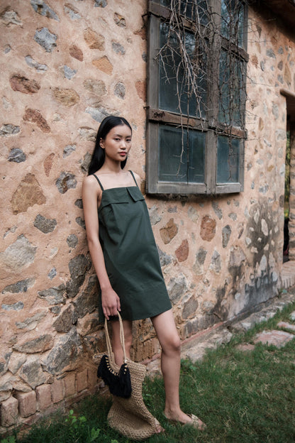Rachel Slip Dress Forest Green L Rachel Slip Dress Forest Green L