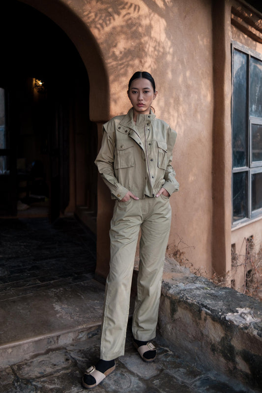 Sandra Straight Pants Khaki