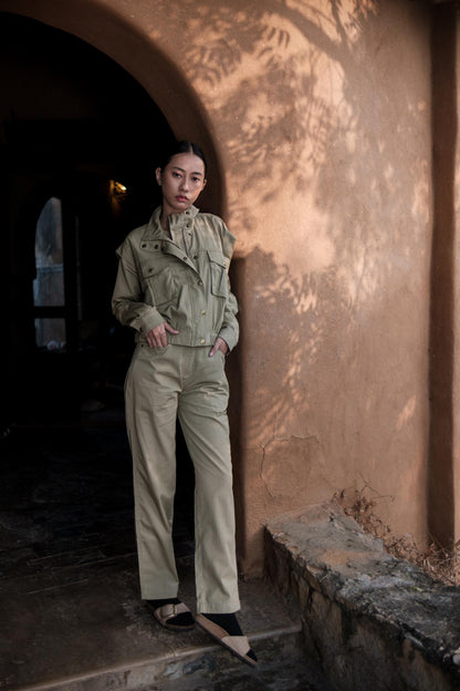 Sandra Straight Pants Khaki