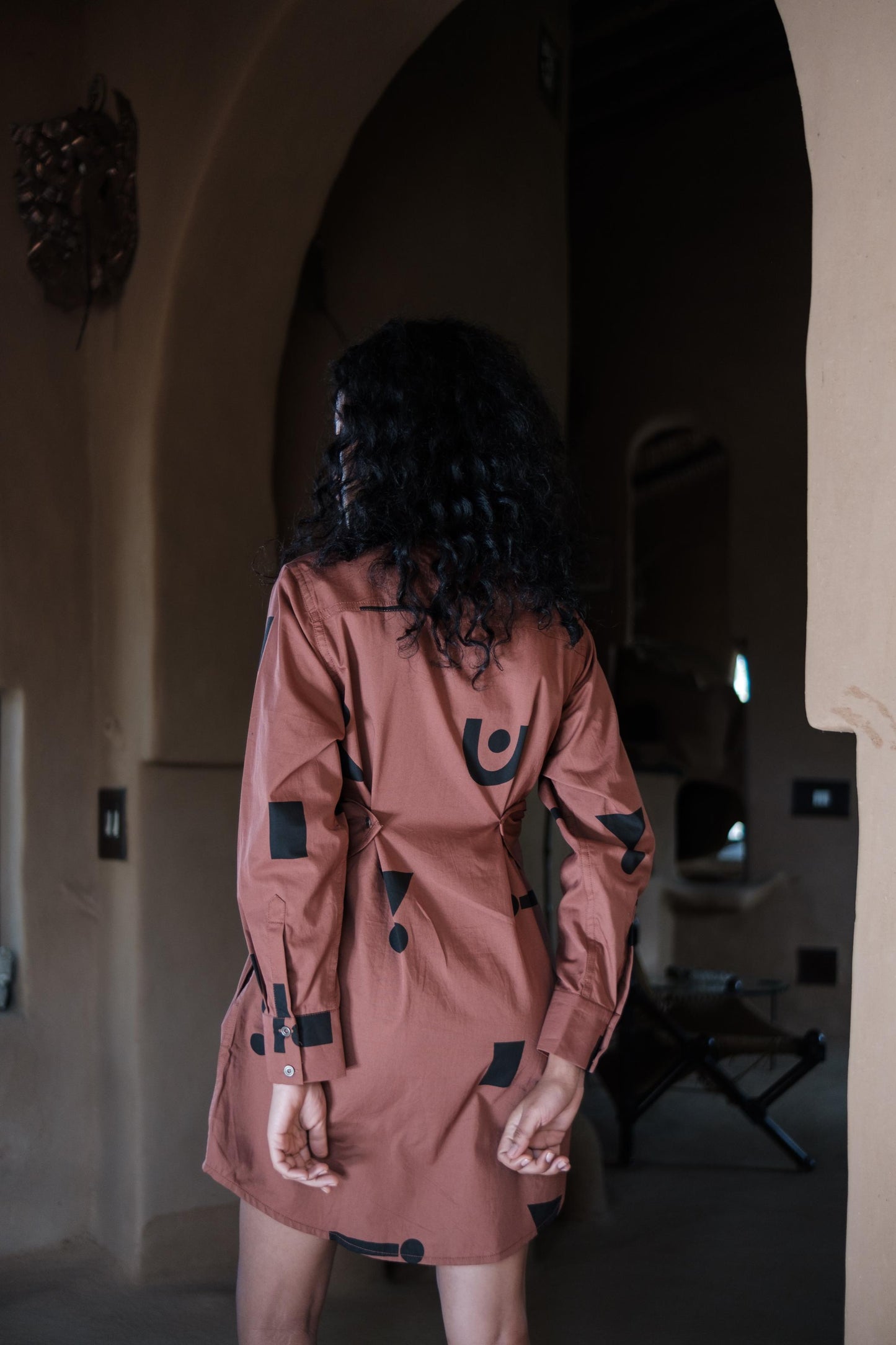 Seattle Wrap Shirt Dress Copper Triangle